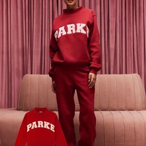 PARKE Valentine's Varsity Mockneck - Color: Crimson + Peony